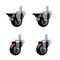 Service Caster 3'' Maroon Polyurethane Wheel Swivel 7/8'' Square Stem Caster Set 2 Brakes, 4PK SCC-SQ20S314-PPUB-MRN-PLB-78-2-S-2 - alternate 1